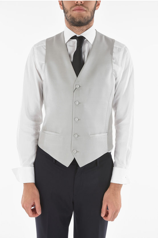 Corneliani Cc Collection Wool Blend Cerimony Reset Vest In White