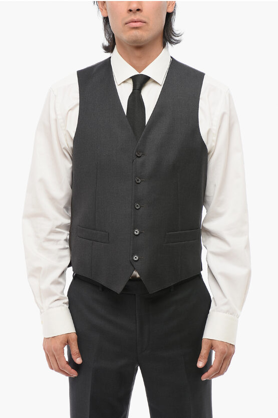 Corneliani Cc Collection Wool Refined 5 Buttons Vest