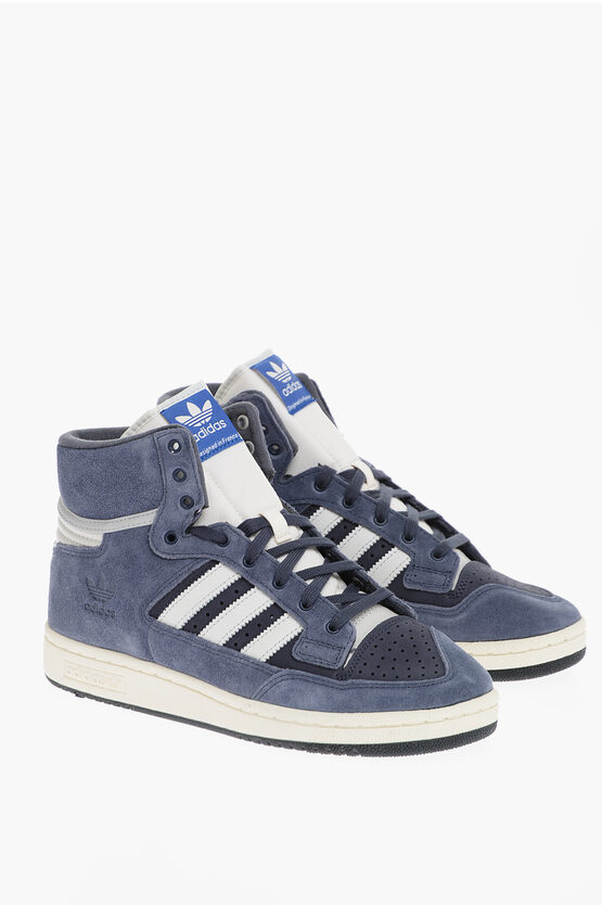 Adidas Originals Centennial Suede High-top Sneakers With Rubber Sole In Brown