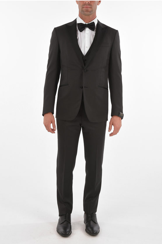 Corneliani Virgin Wool Peak Lapel 3 Piece Waistcoat Cerim.academy Suit