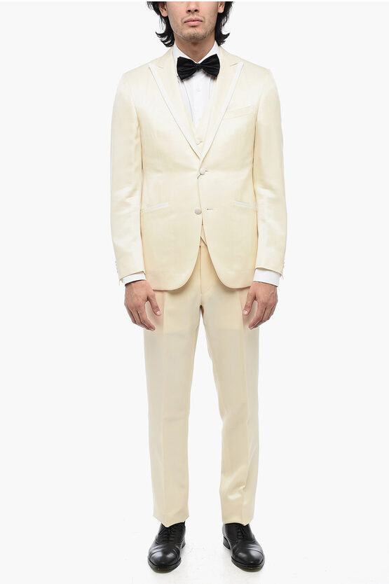 Corneliani Cerimonia 3-piece Wool And Silk Suit With Peak Lapel