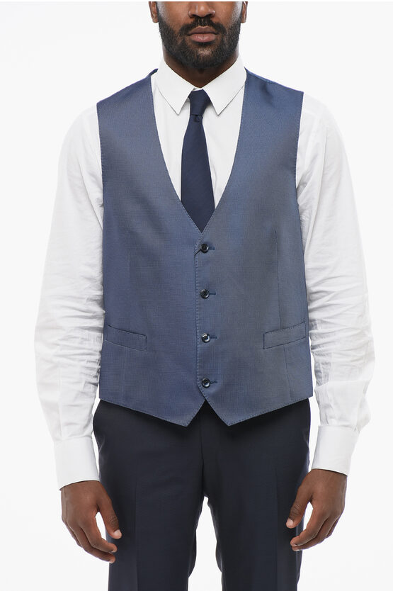 Corneliani Cerimonia Academy Textured Satin Silk Vest Grösse 54