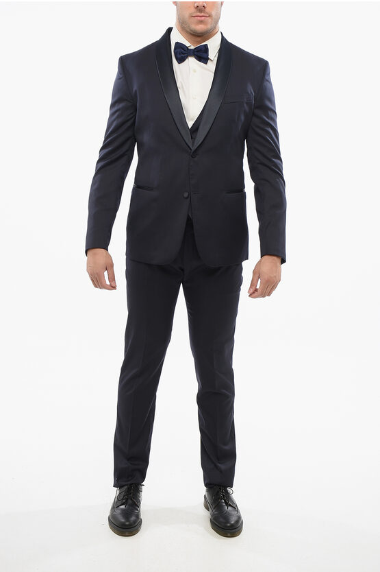 Corneliani Cerimonia Three-pieces Reset Suit With Satin Details