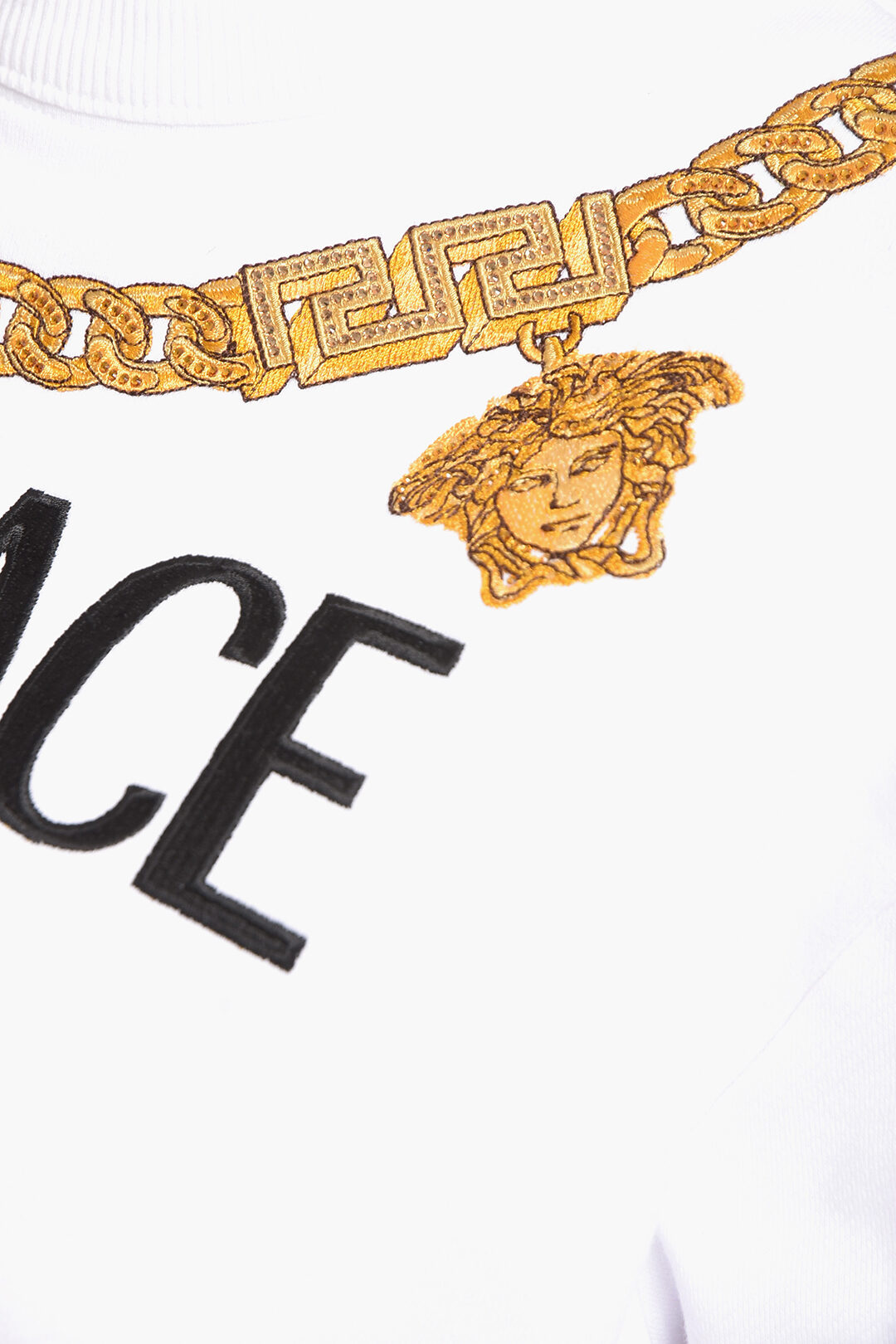 Versace CHAIN Crewneck Sweatshirt with Rhinestone