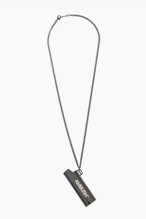 Ambush Chain Necklace With Lighter Case Pendant In Black
