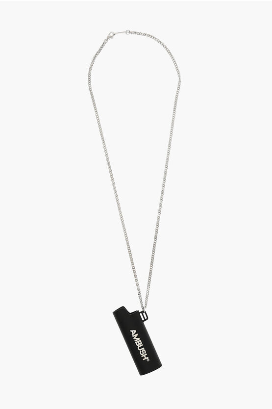 Ambush Chain Necklace With Lighter Case Pendant In Black