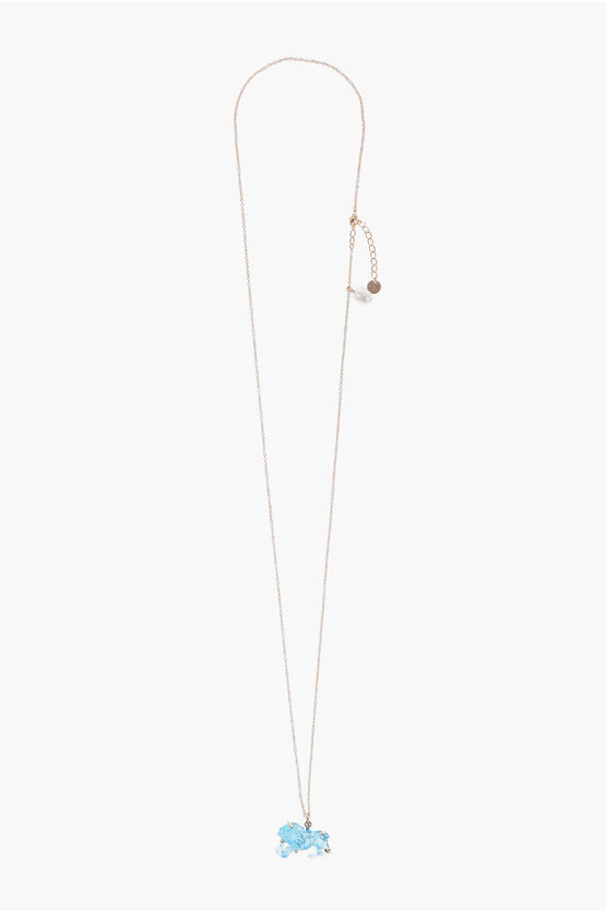 Shop Dior Chain Necklace With Plexiglass Pendant