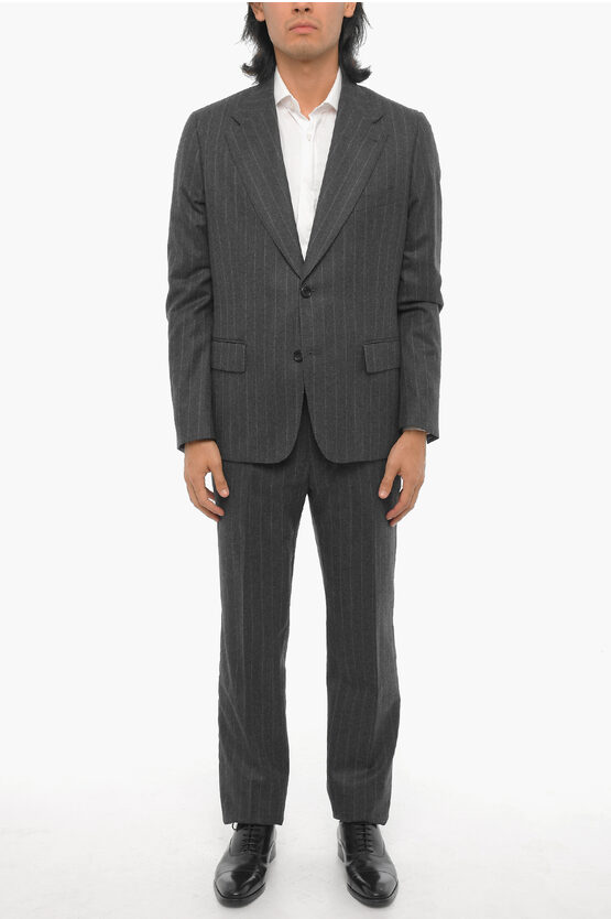 Shop Reveres 1949 Chalk Stripe Virgin Wool Side Vents 2-button Suit