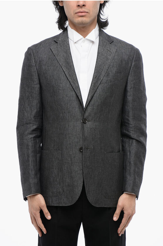 Nino Danieli Chambray Single Breasted Blazer