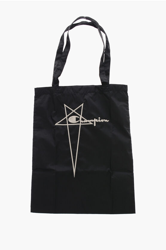 Shop Rick Owens Champion Embroidered Tote Bag