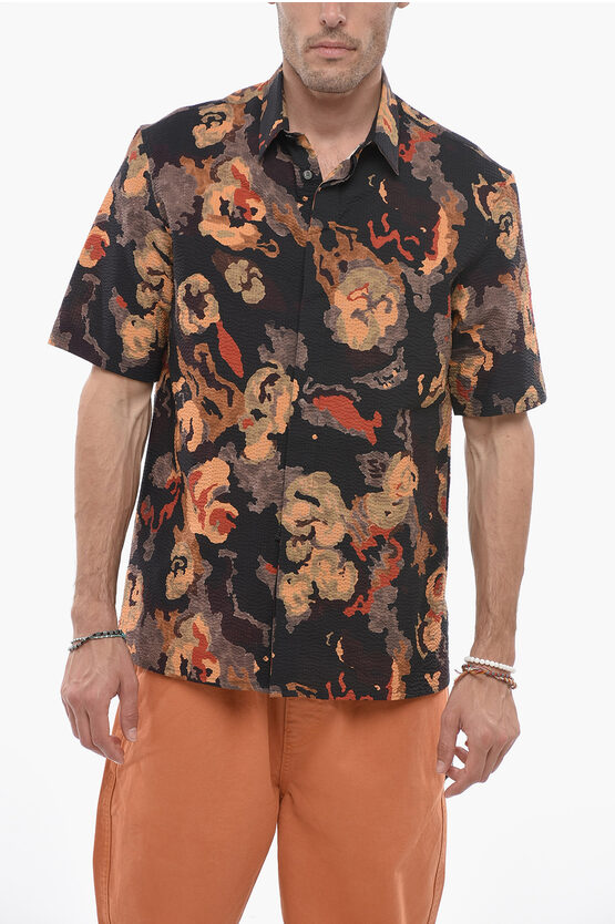 Shop Dior Charleston Short-sleeved Shirt With Camouflage Motif
