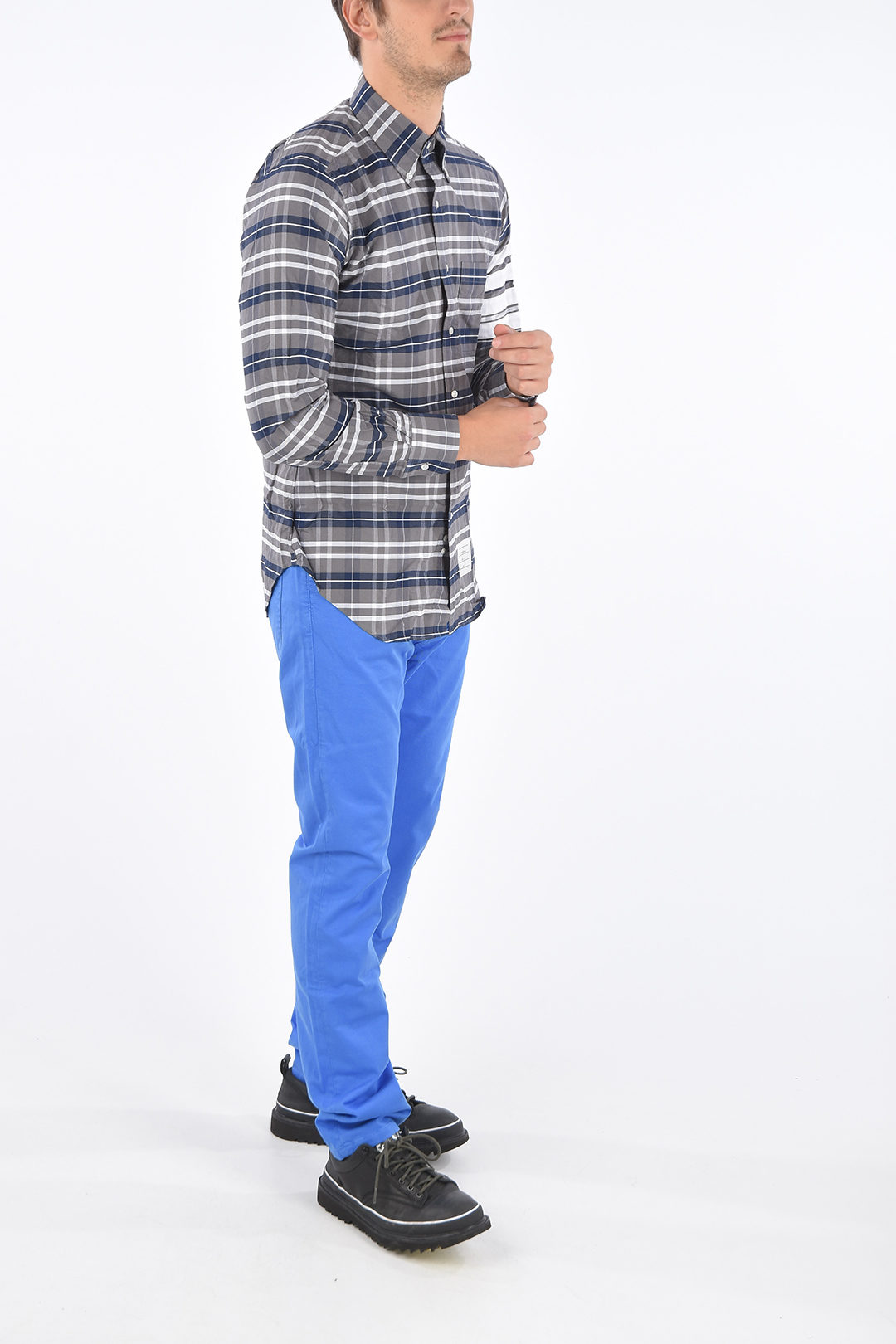 Thom Browne check buttondown collar shirt men Glamood Outlet