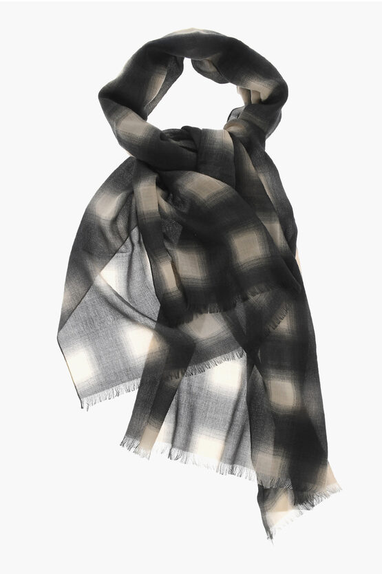 Shop Givenchy Check Cashmere Scarf