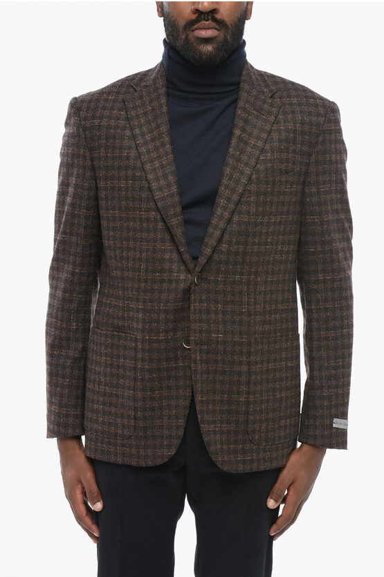 NINO DANIELI CHECK MOTIF BLAZER WITH PATCH POCKETS