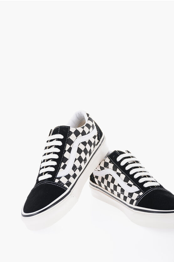 Vans Checkboard Old Skool 36 Low-top Sneakers With Suede Detail In Black