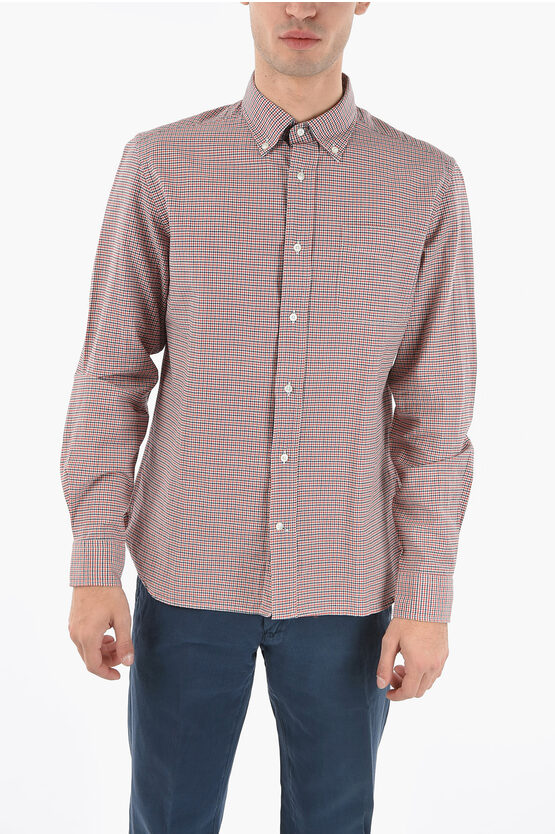 Woolrich Checked Button-down Shirt In Pink