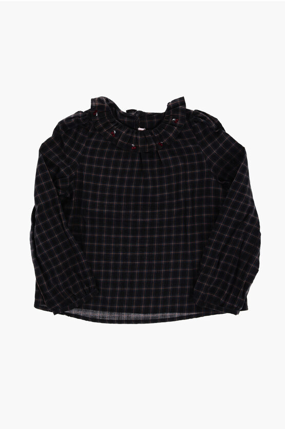 Shop Bonpoint Checked Cotton Blouse