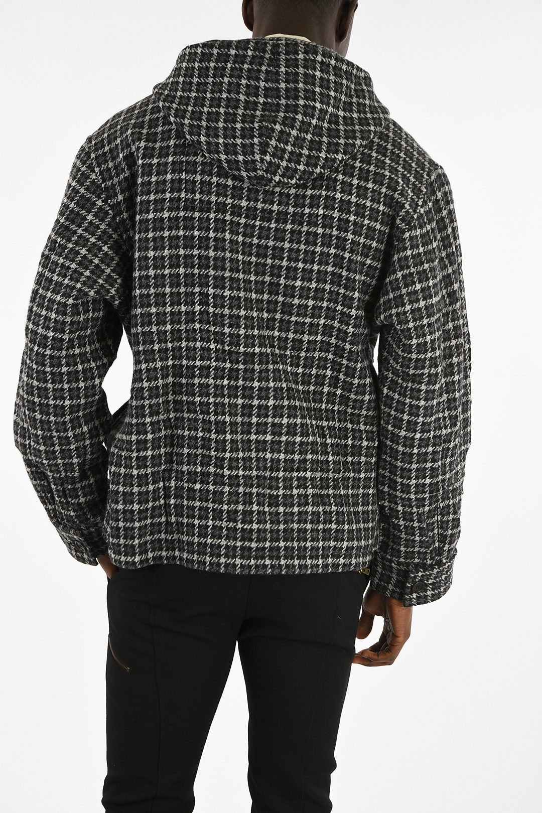 checkered hoodie jacket