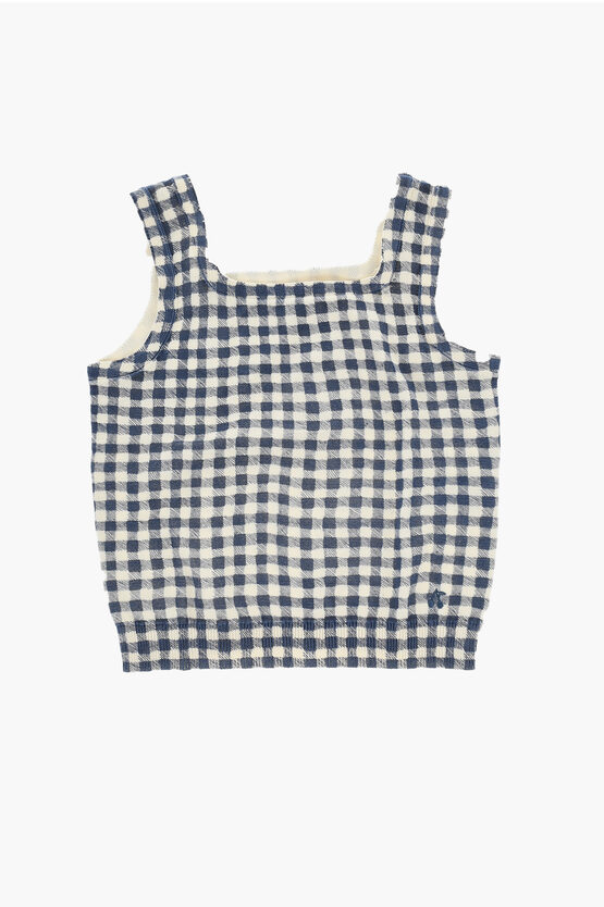 BONPOINT CHECKED KNITTED TANK TOP