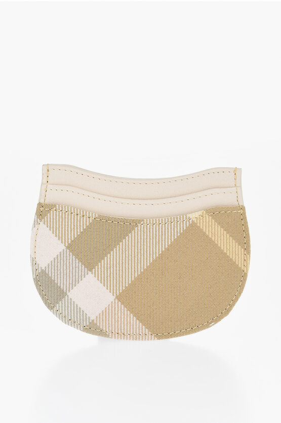 BURBERRY CHECKED LEATHER AND FABRIC ROCKING HORSE CARD HOLDER