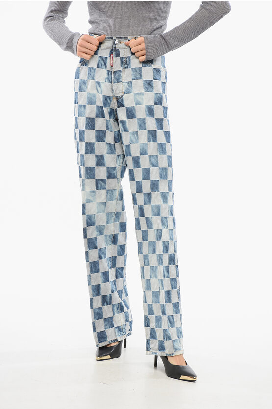 Dsquared2 Checked San Diego Fit Denims 25cm