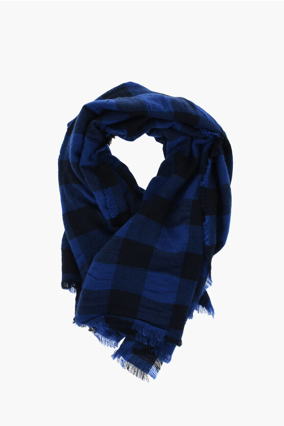 Destin Checked Scarf With Fringes