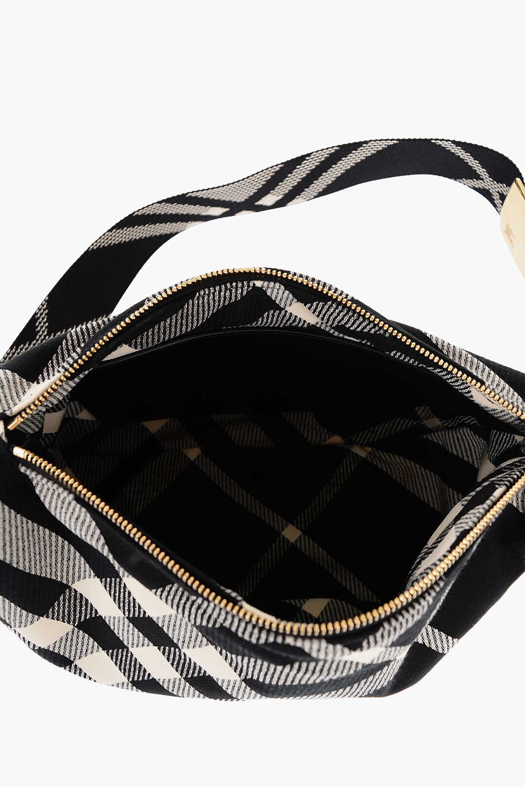 Burberry Checked SHIELD MESSENGER Crossbody Bag with Golden Burberry Checked SHIELD MESSENGER Crossbody Bag with Golden