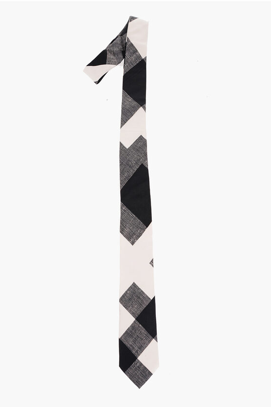 Shop Neil Barrett Checked Slim Tie