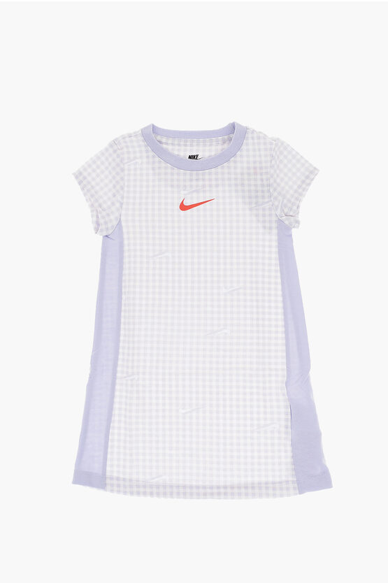 Nike Kids' Checked Tee Dress In White
