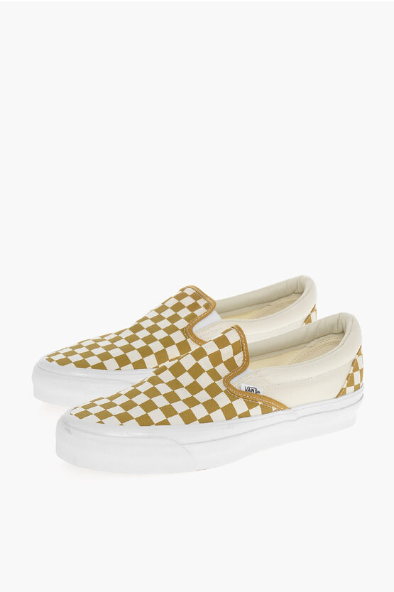 Vans Checked Two Tone Reissue 98 Slip On Sneakers In Brown