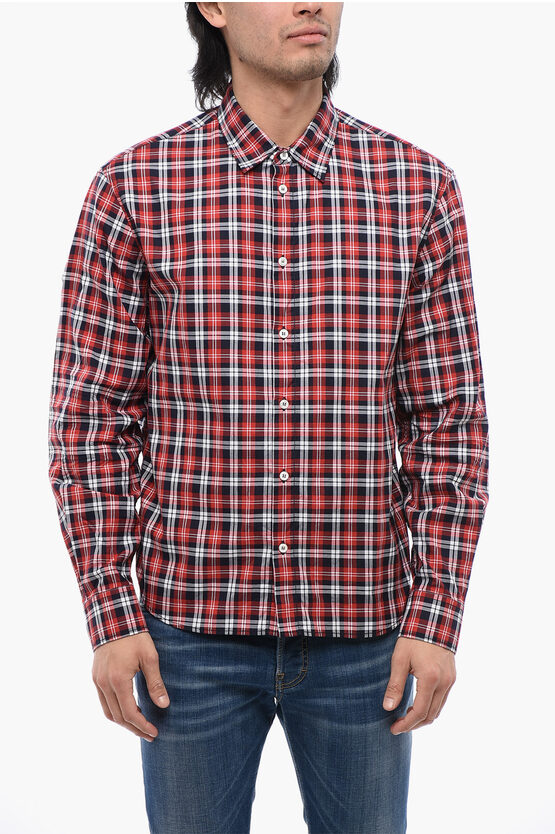DSQUARED2 CHECKERED CANANDIAN BURBS SHIRT WITH LOGO PRINT