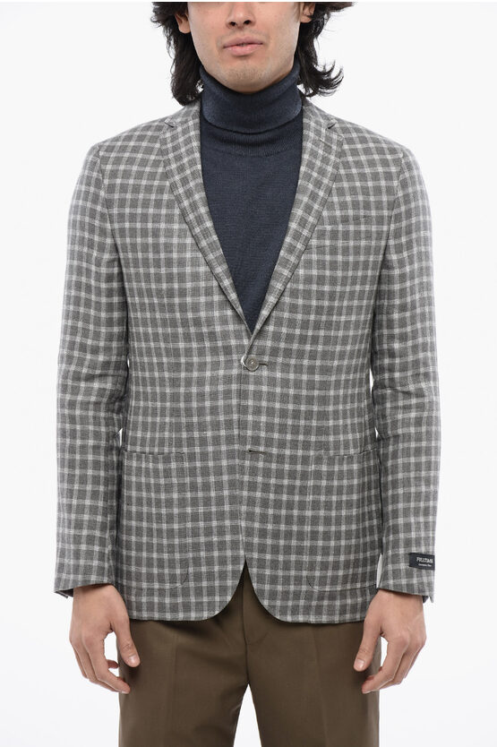Checkered Linen Ble… - image