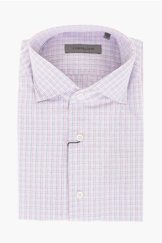 Corneliani Checkered Motif Cotton Shirt In Multi