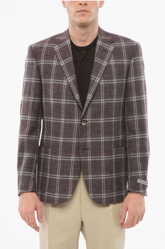 Nino Danieli Checkered Motif Wool Single Breasted Blazer In Multi