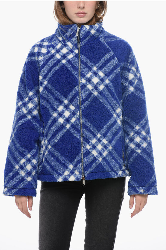 Shop Burberry Checkered Reversible Jacket