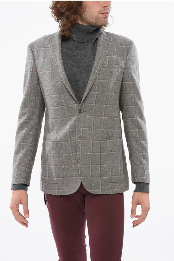 Nino Danieli Checkered Single Breasted Wool Blazer