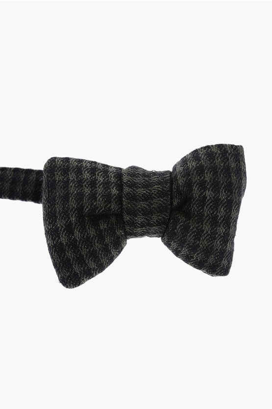 Shop Tom Ford Checkered Wool Bow-tie