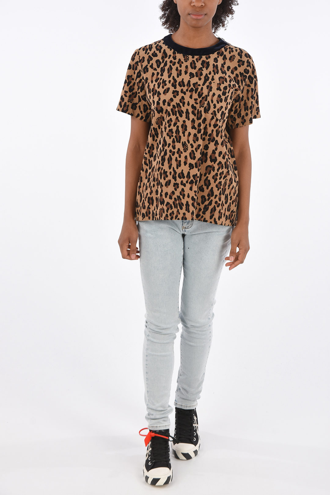 sacai WOMEN Leopard Print T-Shirt