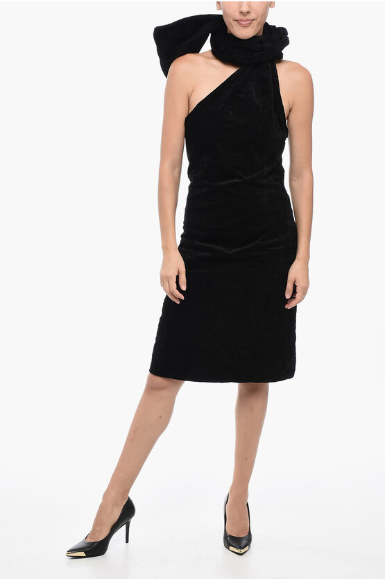 Sportmax Chenille Cervo Midi Dress With Stole Detail