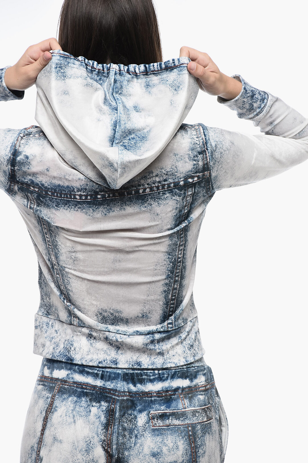 Chenille F-BRIT Sweatshirt with Denims Effect