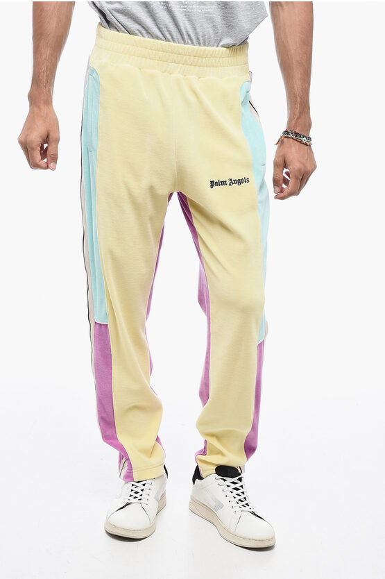 Shop Palm Angels Chenille Track Pants With Color Block Design