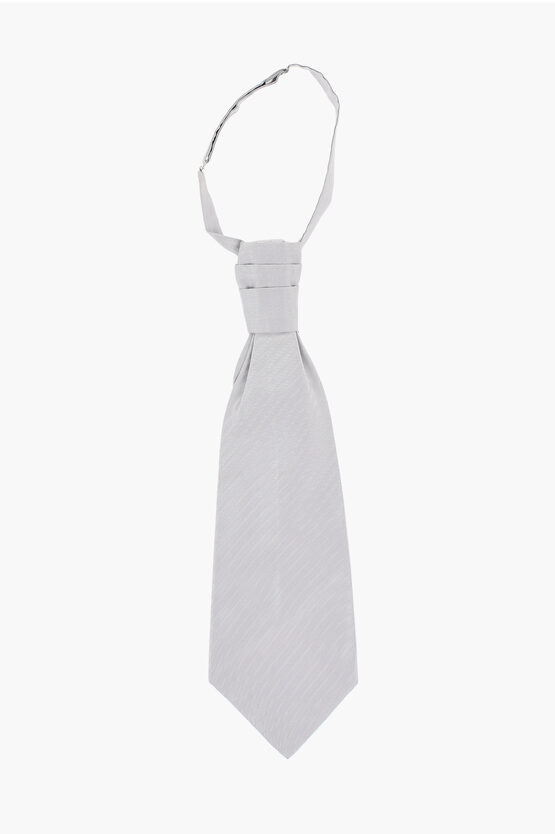 Corneliani Chevron Motif Silk Ascot Tie