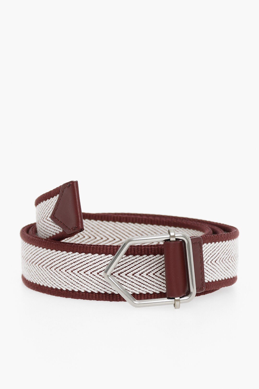 Bottega Veneta Chevron-textile Belt with Silver-toned