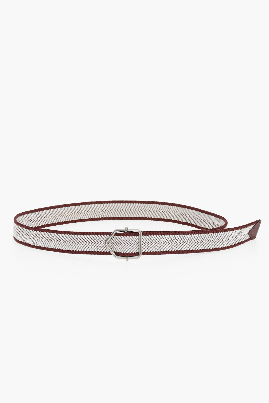 Bottega Veneta Chevron-textile Belt with Silver-toned