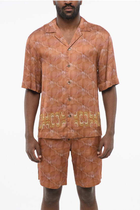 Dries Van Noten Chiffon Cassi Shirt With Embroidered Band