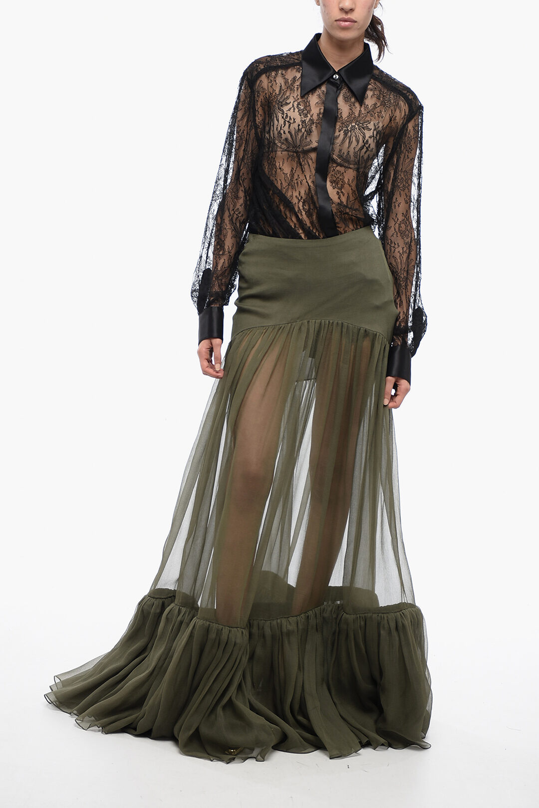 【送料&関税込】Saint Laurent Satin Long Skirt Yves Saint Laurent Silk satin maxi skirt - Dresses & Skirts