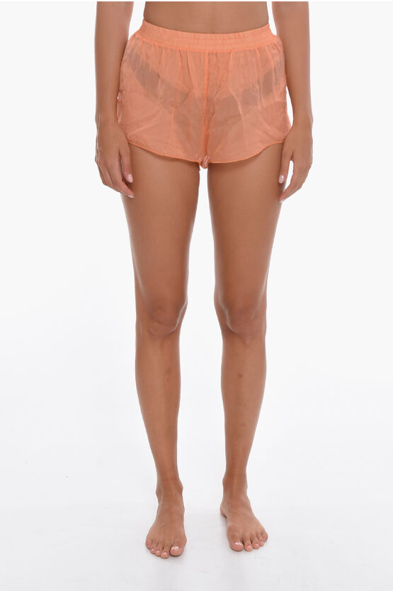 Oseree Chiffon Silk Lingerie Shorts In Pink