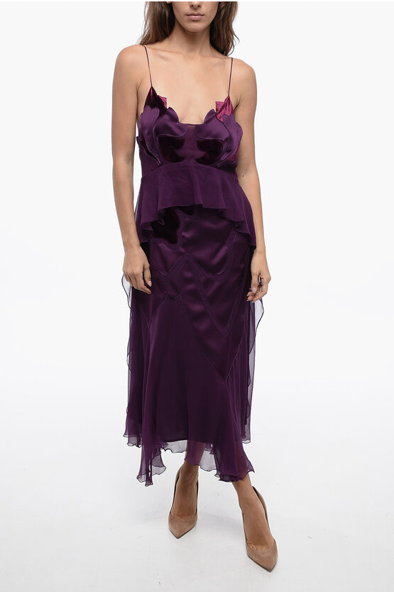 Alberta Ferretti Chiffon Sleeping-dress With Applicated Motif