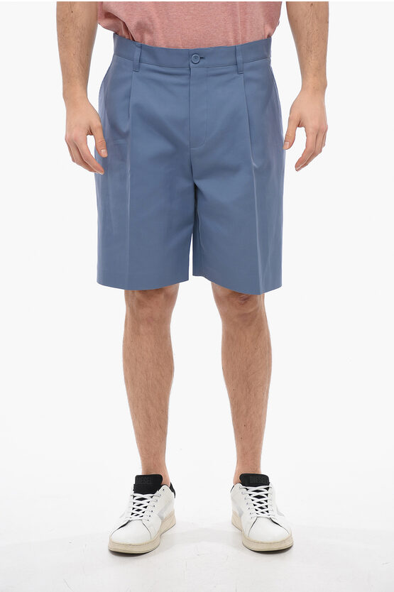 Shop Dior Chino Shorts With Front Pleats