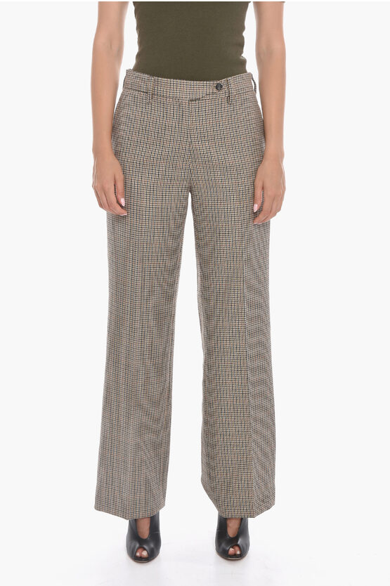 N°21 Chino Trousers With Pied De Poule Pattern In Gray